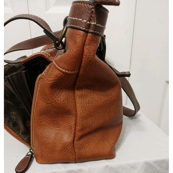 BOC Born Concept Handbag Purse Large Attached Wallet Brown Faux Leather EUC - Picture 7 of 9